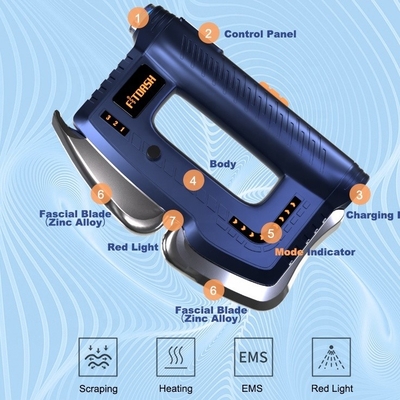 Handheld elektrische myofasciale spiermassager met ABS zink legering Gua Sha schrapen hulpmiddel