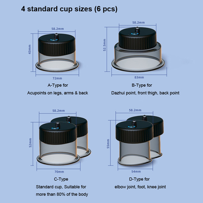 Buttonsysteem 3.7V/1800mAh Elektronisch Cupping-apparaat Massager met roodlichttherapie