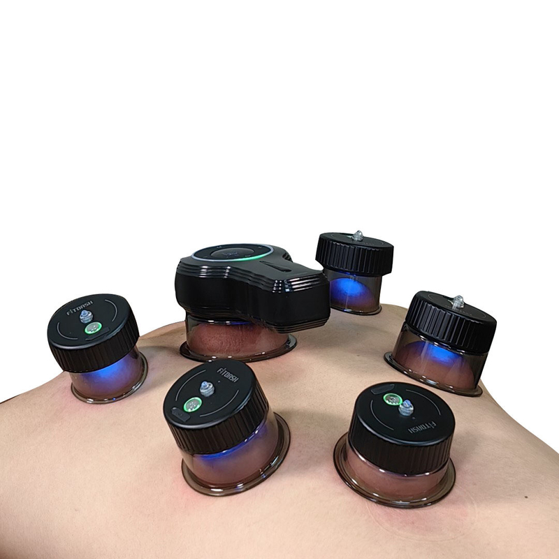 Klasse II Instrument Fitdash Smart Dynamic Cupping Therapy Set met rood licht en schraapbekers