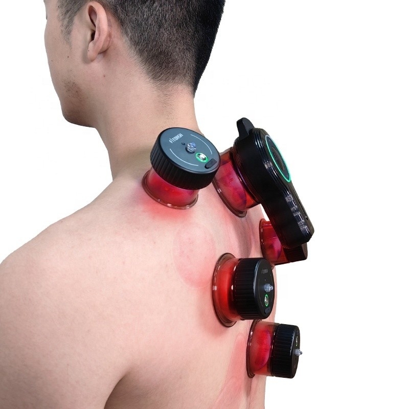 ABS PC Elektrische Cupping Therapy Set 5 Geairs Vacuüm Cupping Machine Knopcontrolemethode
